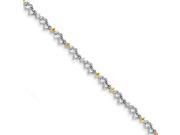 Sterling Silver Citrine Diamond Bracelet