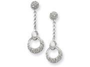Sterling Silver CZ Circles Post Dangle Earrings