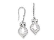 Sterling Silver Rhodium Plated Diamond Dangle Earrings