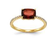 14k Yellow Gold Diamond and Garnet Emerald Gemstone Ring