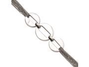Stainless Steel Polished Circles 7.75in Toggle Bracelet