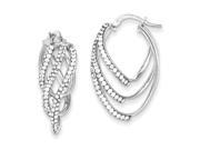 Sterling Silver Stellux Crystal Triple Loop Hoop Earrings
