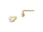 14k Yellow Rose Gold Madi K CZ Children s Heart Post Earrings
