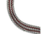 Sterling Silver Rhodium Red Plated Multi Strand Bracelet