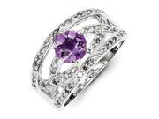 Sterling Silver Diamond and Amethyst Ring