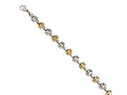 Stainless Steel Yellow IP plated Polished Links 8.25in Bracelet