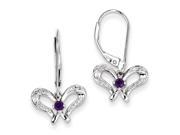 Sterling Silver Amethyst Diamond Butterfly Earrings