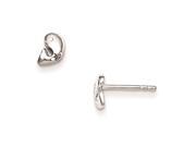 Sterling Silver RH Plated Child s Polished Dolphin Post Earrings