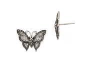 Sterling Silver Marcasite Butterfly Post Earrings