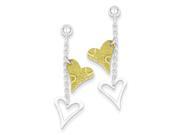 Sterling Silver Vermil Polished Textured Heart Post Earrings