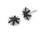 Sterling Silver Black and White Diamond Post Earrings