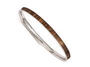 Stainless Steel Brown and Black Enameled Bangle
