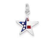Sterling Silver Enameled Red White Blue Star Charm