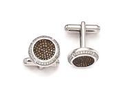 Sterling Silver CZ Brilliant Embers Cuff Links