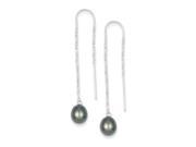 Sterling Silver Polished Peacock Cultured Pearl Earrings