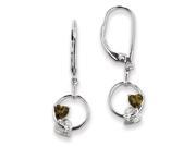 Sterling Silver Smoky Quartz Diamond Earrings