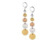 Stainless Steel Tri Color IP plated Discs Leverback Earrings
