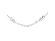 Sterling Silver 42in Polished Textured Fancy Circle Link Necklace