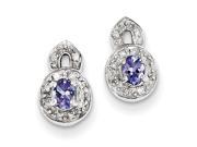 Sterling Silver Tanzanite Diamond Earrings