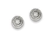 Sterling Silver Diamond Round Shaped Screwback Post Earrings