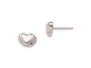Sterling Silver Rhodium Plated Mother of Pearl Double Heart Earrings
