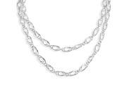 Sterling Silver 42in Polished Fancy Oval Link Necklace