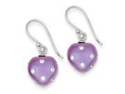 Sterling Silver Purple Preciosa Crystal Heart Earrings