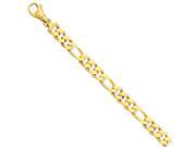 14k Yellow Gold 10.1mm Hand Polished Fancy Figaro Link Bracelet