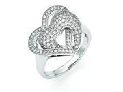 Sterling Silver CZ Brilliant Embers Hearts Ring
