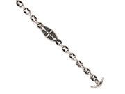 Stainless Steel Antiqued Links 9in Toggle Bracelet