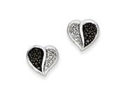 Sterling Silver Black White Diamond Earrings