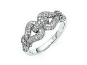 Sterling Silver CZ Brilliant Embers Rhodium Polished Ring