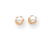 14k Yellow Gold Cultured Pearl Earrings