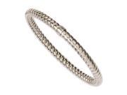 Stainless Steel Textured Polished Hollow Slip on Bangle