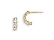 14k Madi K CZ Children s Five Stone Hinged Hoop Post Earrings