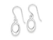 Sterling Silver Polished Solid Mini Oval Dangle Earrings