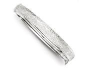 Sterling Silver 8mm Brushed D C Hollow Hinged Bangle