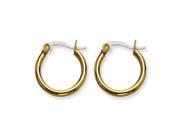 Stainless Steel Gold IP plated 19mm Hoop Earrings
