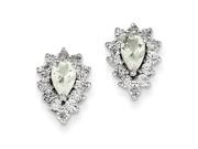 Sterling Silver Diamond Green Quartz Earrings
