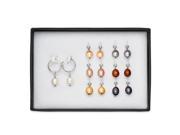 16 Piece 7 9mm Freshwater Cultured Rice Pearl Sterling Silver Interchangeable Sterling Silver Earring Boxed Set