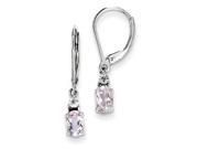 Sterling Silver Diamond Pink Quartz Earrings