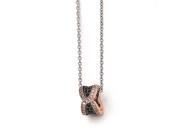 Sterling Silver Rose Gold plated CZ Brilliant Embers Necklace