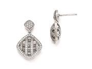 Sterling Silver CZ Brilliant Embers Polished Dangle Post Earrings