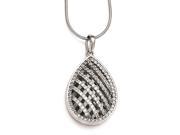 Sterling Silver CZ Brilliant Embers Teardrop Necklace