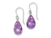 Sterling Silver Purple Preciosa Crystal Tear Drop Earrings