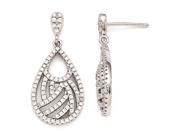 Sterling Silver CZ Brilliant Embers Polished Dangle Post Earrings
