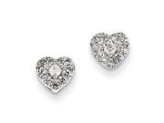 14k White Gold 0.16ct Diamond Heart Post Earrings