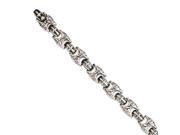 Stainless Steel Antiqued Link 8.5in Bracelet