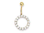 10k Yellow Gold w Cz Circle Of Life Tops Down Belly Dangle