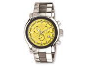 Men Chisel Stainless Steel Swiss Quartz Chrono w Yellow Dial Watch